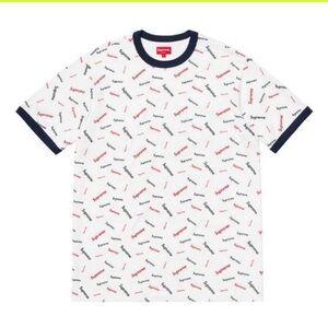 Supreme FW18 Scatter Ringer White Logo Tee SUP-FW18-7200